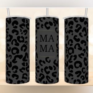 Black Leopard Mama Tumbler